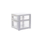 Contemporary Cabinet Plastic Vertical File Cabinet with Drawers 7.6"L x 9.4"W x 8.7"H White-Clear Clearhalo 'Filing Cabinets' 'filling_cabinets' 'furn' 'furn_filling_cabinets' 'Furniture' 'Office Furniture' 6448710