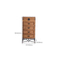 Brown Accent Cabinet Wood and Metal Chest with Storage Drawers Clearhalo 'Cabinets & Chests' 'cabinets_chests' 'furn' 'furn_cabinets_chests' 'Furniture' 'Living Room Furniture' 6449390