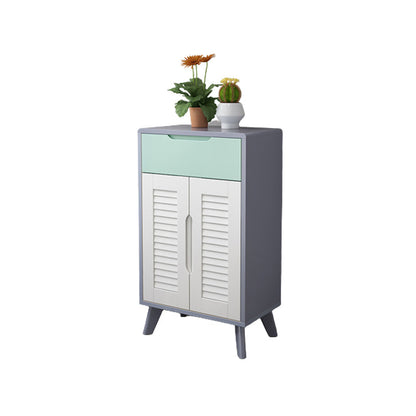 39.37" Tall Gold/Gray Accent Cabinet Rubberwood Cabinet with Drawers 24"L x 14"W x 39"H Grey Clearhalo 'Cabinets & Chests' 'cabinets_chests' 'furn' 'furn_cabinets_chests' 'Furniture' 'Living Room Furniture' 6449392