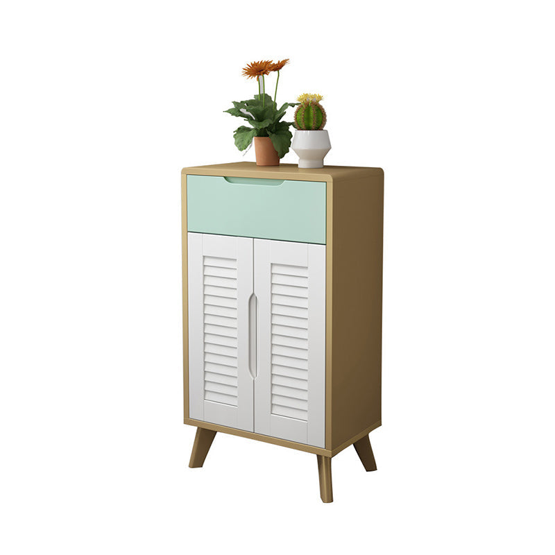 39.37" Tall Gold/Gray Accent Cabinet Rubberwood Cabinet with Drawers 24"L x 14"W x 39"H Gold Clearhalo 'Cabinets & Chests' 'cabinets_chests' 'furn' 'furn_cabinets_chests' 'Furniture' 'Living Room Furniture' 6449397