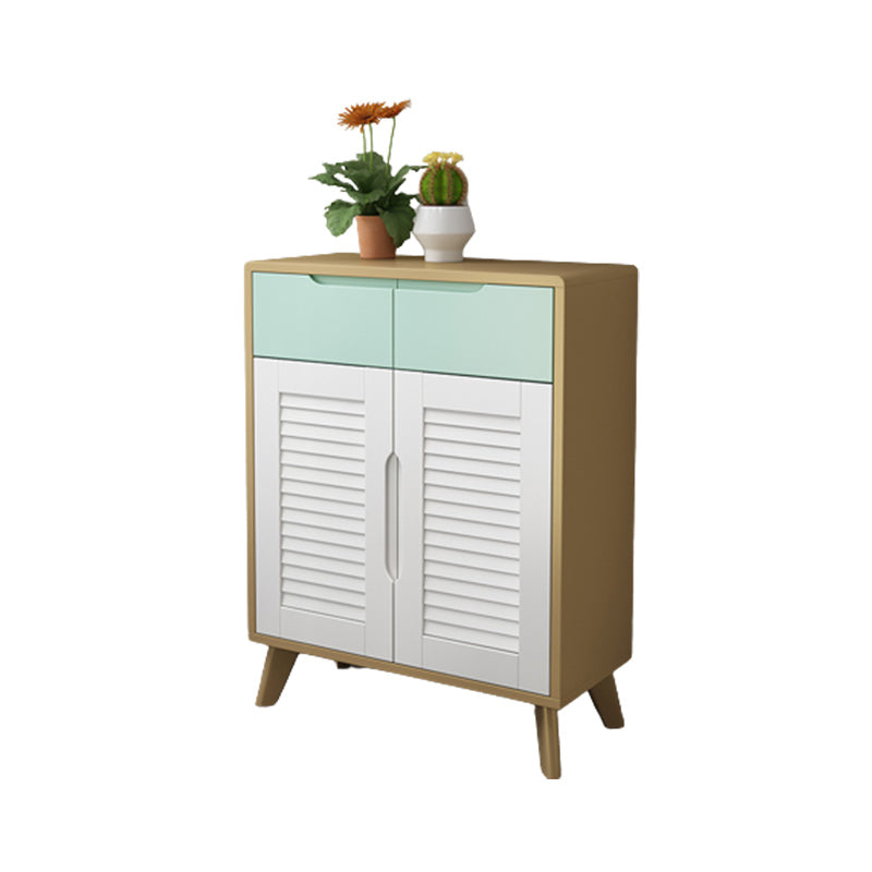 39.37" Tall Gold/Gray Accent Cabinet Rubberwood Cabinet with Drawers Clearhalo 'Cabinets & Chests' 'cabinets_chests' 'furn' 'furn_cabinets_chests' 'Furniture' 'Living Room Furniture' 6449400