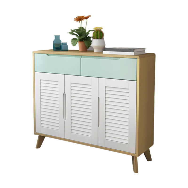 39.37" Tall Gold/Gray Accent Cabinet Rubberwood Cabinet with Drawers 47"L x 14"W x 39"H Gold Clearhalo 'Cabinets & Chests' 'cabinets_chests' 'furn' 'furn_cabinets_chests' 'Furniture' 'Living Room Furniture' 6449401