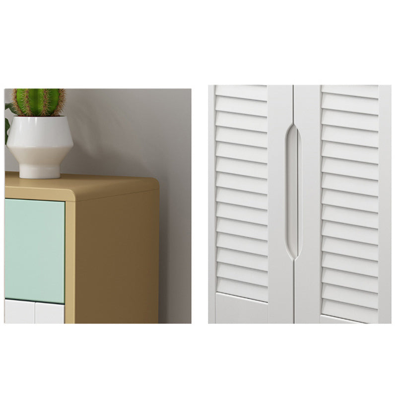 39.37" Tall Gold/Gray Accent Cabinet Rubberwood Cabinet with Drawers Clearhalo 'Cabinets & Chests' 'cabinets_chests' 'furn' 'furn_cabinets_chests' 'Furniture' 'Living Room Furniture' 6449402