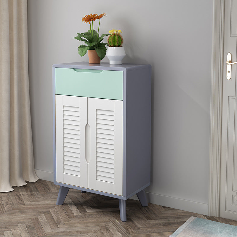 39.37" Tall Gold/Gray Accent Cabinet Rubberwood Cabinet with Drawers Clearhalo 'Cabinets & Chests' 'cabinets_chests' 'furn' 'furn_cabinets_chests' 'Furniture' 'Living Room Furniture' 6449404