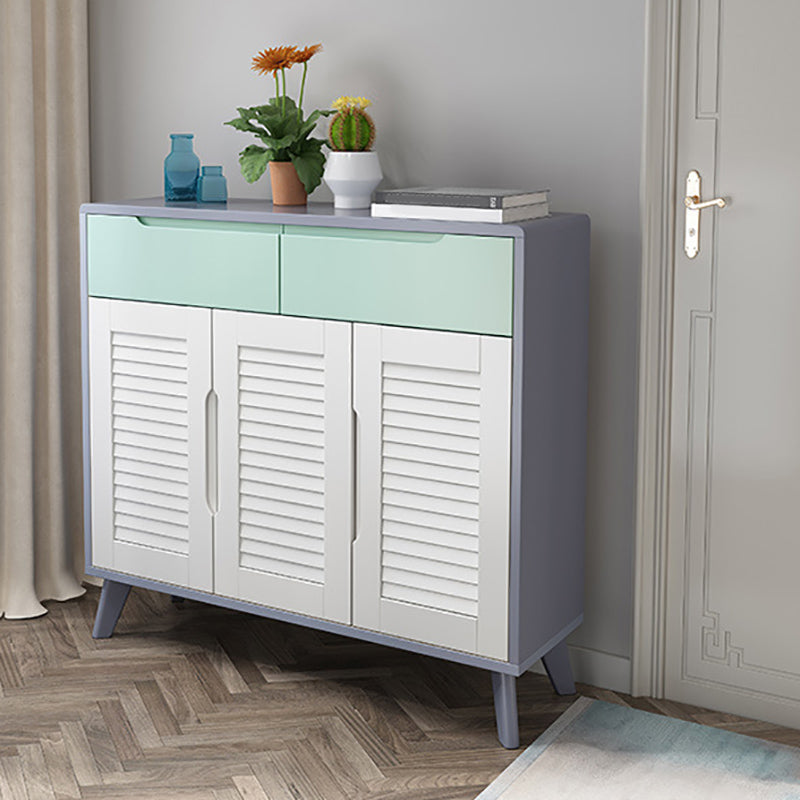 39.37" Tall Gold/Gray Accent Cabinet Rubberwood Cabinet with Drawers Clearhalo 'Cabinets & Chests' 'cabinets_chests' 'furn' 'furn_cabinets_chests' 'Furniture' 'Living Room Furniture' 6449406
