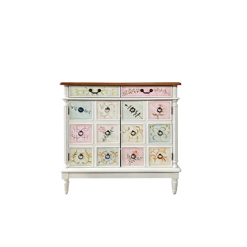 Industrial Painted Accent Cabinet Two/Three Drawers Wood Chest White 2 Clearhalo 'Cabinets & Chests' 'cabinets_chests' 'furn' 'furn_cabinets_chests' 'Furniture' 'Living Room Furniture' 6449416