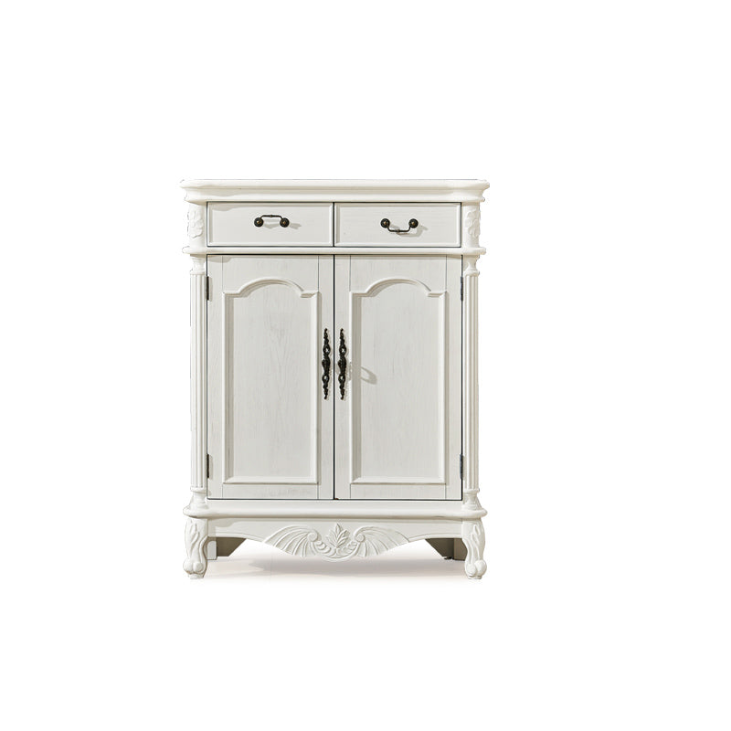 43.7" Tall Rectangular Accent Cabinet 2/3 - Drawer Accent Cabinet - Wood White 2 Clearhalo 'Cabinets & Chests' 'cabinets_chests' 'furn' 'furn_cabinets_chests' 'Furniture' 'Living Room Furniture' 6449430