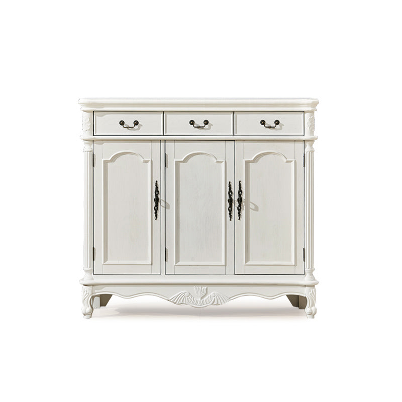 43.7" Tall Rectangular Accent Cabinet 2/3 - Drawer Accent Cabinet - Wood White 3 Clearhalo 'Cabinets & Chests' 'cabinets_chests' 'furn' 'furn_cabinets_chests' 'Furniture' 'Living Room Furniture' 6449431