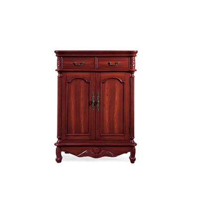 43.7" Tall Rectangular Accent Cabinet 2/3 - Drawer Accent Cabinet - Wood Red Brown 2 Clearhalo 'Cabinets & Chests' 'cabinets_chests' 'furn' 'furn_cabinets_chests' 'Furniture' 'Living Room Furniture' 6449433