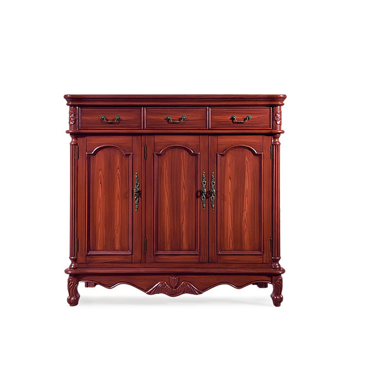 43.7" Tall Rectangular Accent Cabinet 2/3 - Drawer Accent Cabinet - Wood Red Brown 3 Clearhalo 'Cabinets & Chests' 'cabinets_chests' 'furn' 'furn_cabinets_chests' 'Furniture' 'Living Room Furniture' 6449435