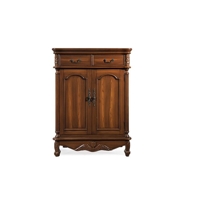 43.7" Tall Rectangular Accent Cabinet 2/3 - Drawer Accent Cabinet - Wood Walnut 2 Clearhalo 'Cabinets & Chests' 'cabinets_chests' 'furn' 'furn_cabinets_chests' 'Furniture' 'Living Room Furniture' 6449437