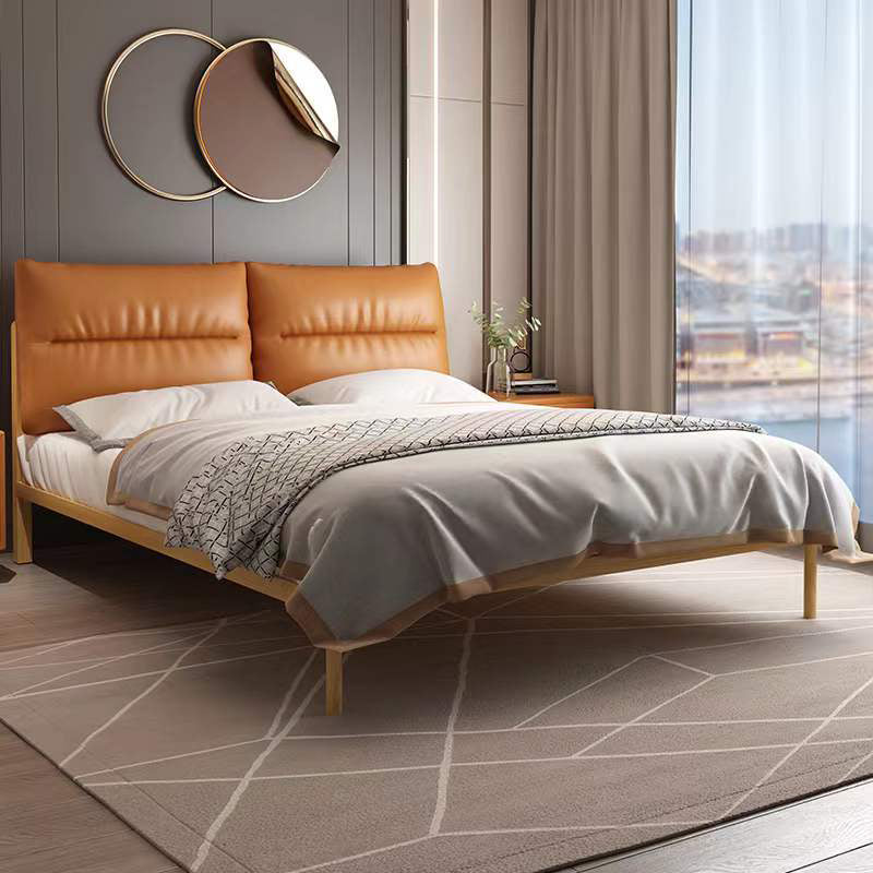 Lit en cuir authentique lit en cuir naturel Natural 39.3 "haut de lit haut de gamme