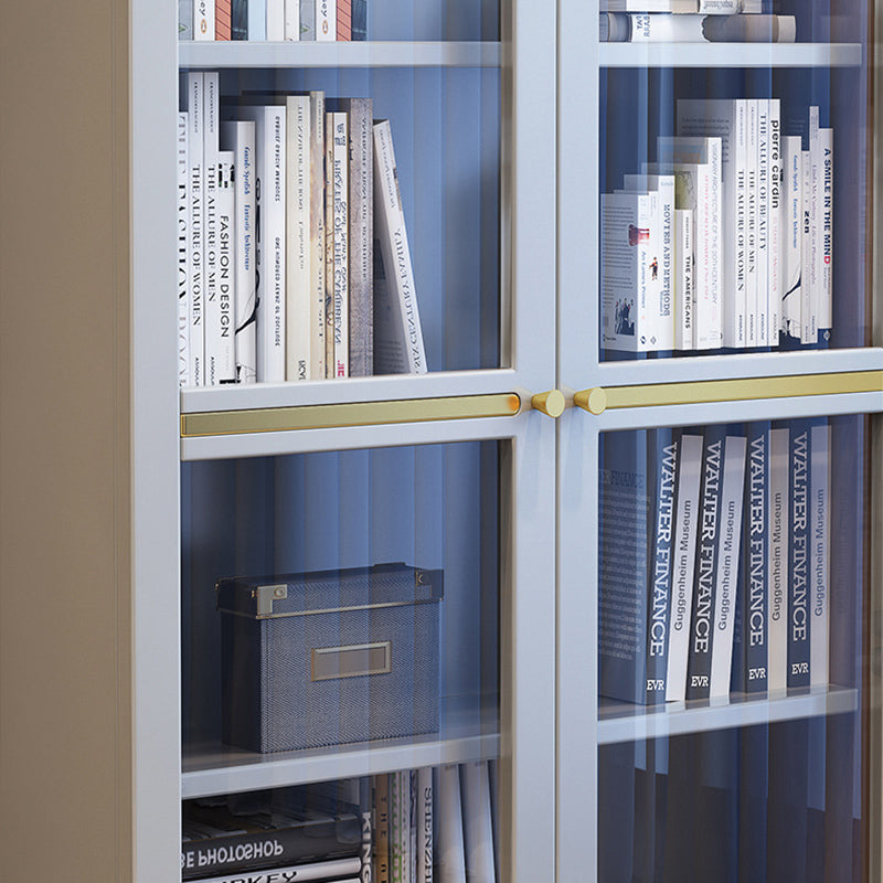 Glass Door Accent Cabinet Rubberwood Cabinet with 2 Doors and 5 Shelves Clearhalo 'Cabinets & Chests' 'cabinets_chests' 'furn' 'furn_cabinets_chests' 'Furniture' 'Living Room Furniture' 6449479