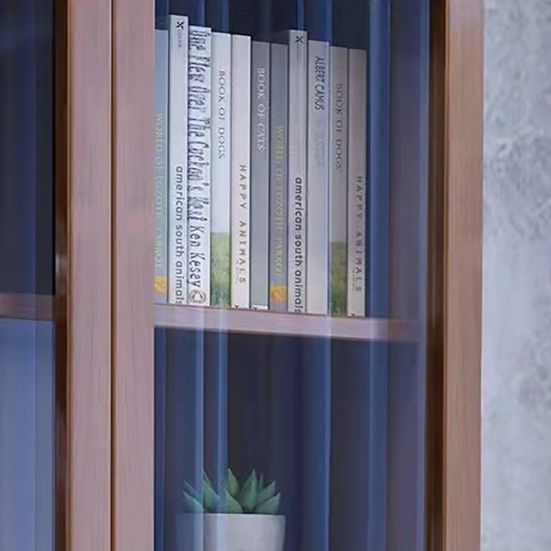 Glass Door Accent Cabinet Rubberwood Cabinet with 2 Doors and 5 Shelves Clearhalo 'Cabinets & Chests' 'cabinets_chests' 'furn' 'furn_cabinets_chests' 'Furniture' 'Living Room Furniture' 6449480