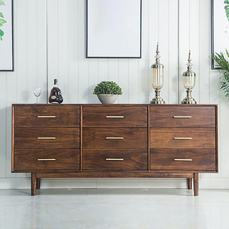 Modern Chest Rectangle 9 - Drawer Bar Pulls Solid Wood Straight Legs Accent Chest Clearhalo 'Cabinets & Chests' 'cabinets_chests' 'furn' 'furn_cabinets_chests' 'Furniture' 'Living Room Furniture' 6449491