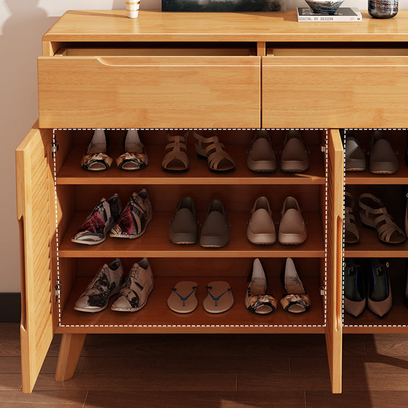 Door and Drawer Accent Cabinet Wood Cabinet in Brown/Natural Clearhalo 'Cabinets & Chests' 'cabinets_chests' 'furn' 'furn_cabinets_chests' 'Furniture' 'Living Room Furniture' 6449537