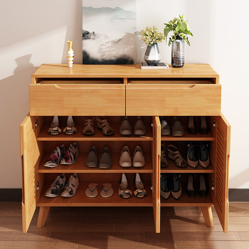 Door and Drawer Accent Cabinet Wood Cabinet in Brown/Natural Clearhalo 'Cabinets & Chests' 'cabinets_chests' 'furn' 'furn_cabinets_chests' 'Furniture' 'Living Room Furniture' 6449544