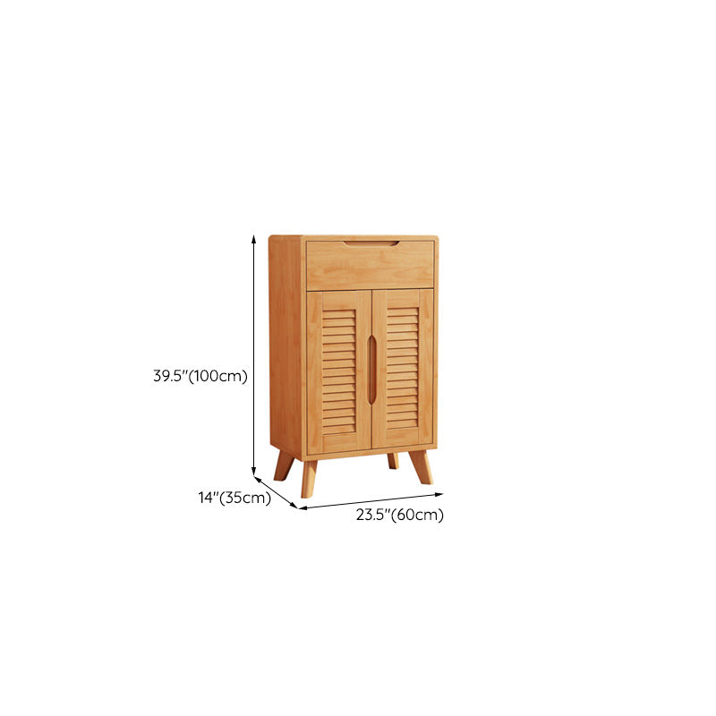 Door and Drawer Accent Cabinet Wood Cabinet in Brown/Natural Clearhalo 'Cabinets & Chests' 'cabinets_chests' 'furn' 'furn_cabinets_chests' 'Furniture' 'Living Room Furniture' 6449545