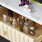Glam Marble Top Make-up Vanity Dressing Table Set with a drawer