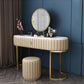 Glam Marble Top Make-up Vanity Dressing Table Set with a drawer