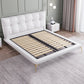 Grey Upholstered Tufted Bed Frame Glam Faux Leather Standard Bed Single Bed Unavailable Clearhalo 'Bedroom Furniture' 'Beds' 'furn' 'furn_beds' 'Furniture' 6449609