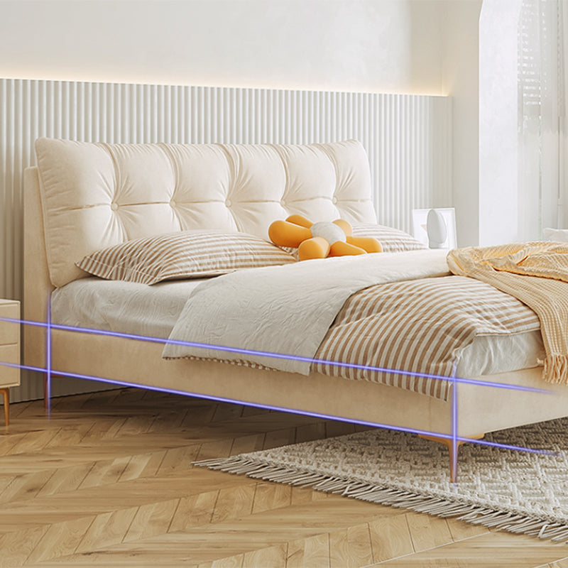 Regina della ciuffi imbottita/letto king in piattaforma in pelle finta crema con materasso