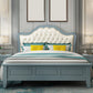 Victorian Standard Bed with Nailhead Trim and Button-tufted Headboard