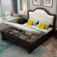 Victorian Standard Bed with Nailhead Trim and Button-tufted Headboard