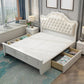 Victorian Standard Bed with Nailhead Trim and Button-tufted Headboard