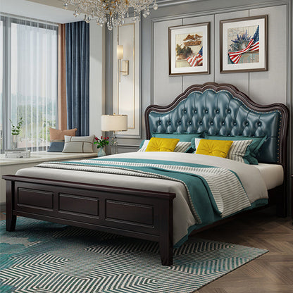 Victorian Standard Bed with Nailhead Trim and Button-tufted Headboard