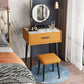 Glam Style 18.5 " Height 1- Drawer Slate Top Table Makeup Vanity Clearhalo 'Bedroom Furniture' 'furn' 'furn_makeup_vanities' 'Furniture' 'Makeup Vanities' 'makeup_vanities' 6449677