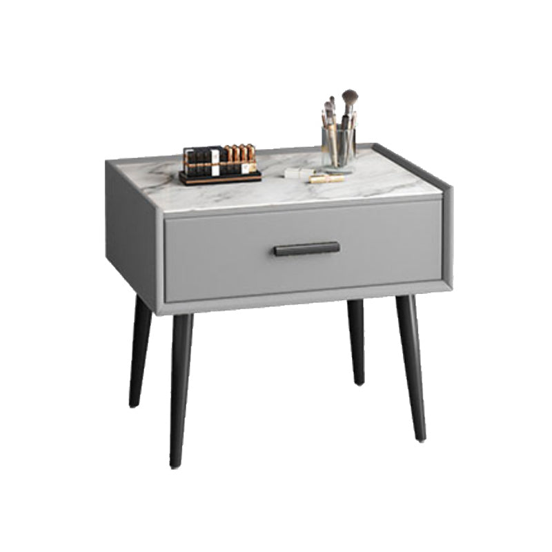 Glam Style 18.5 " Height 1- Drawer Slate Top Table Makeup Vanity Clearhalo 'Bedroom Furniture' 'furn' 'furn_makeup_vanities' 'Furniture' 'Makeup Vanities' 'makeup_vanities' 6449680