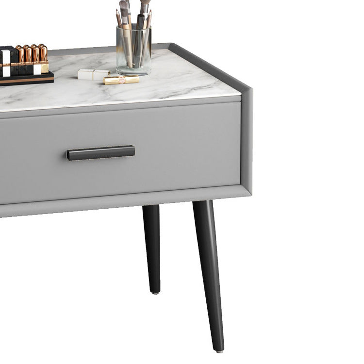 Glam Style 18.5 " Height 1- Drawer Slate Top Table Makeup Vanity Clearhalo 'Bedroom Furniture' 'furn' 'furn_makeup_vanities' 'Furniture' 'Makeup Vanities' 'makeup_vanities' 6449681