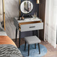 Glam Style 18.5 " Height 1- Drawer Slate Top Table Makeup Vanity Clearhalo 'Bedroom Furniture' 'furn' 'furn_makeup_vanities' 'Furniture' 'Makeup Vanities' 'makeup_vanities' 6449685