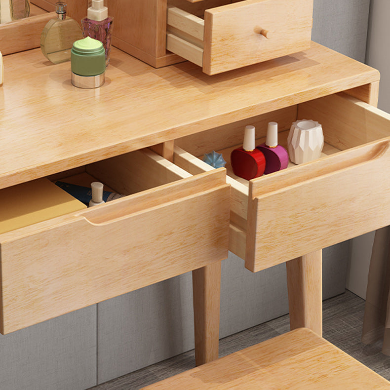 Tavolo da trucco in legno massiccio contemporaneo sgabello da vanità con cassetti