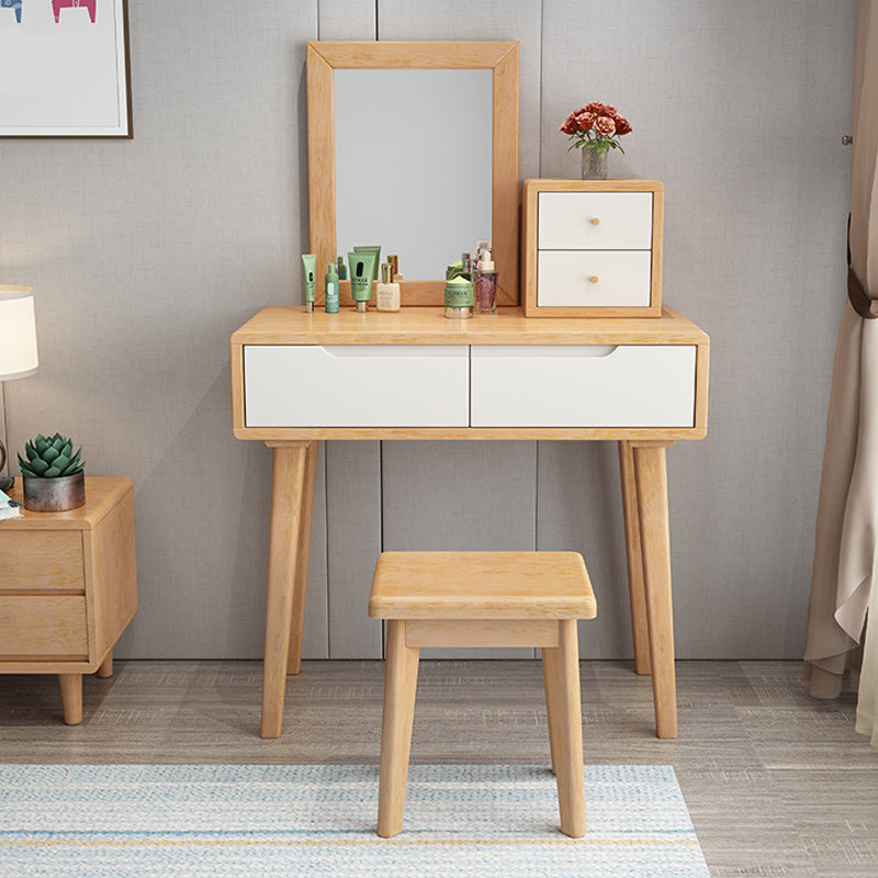 Tavolo da trucco in legno massiccio contemporaneo sgabello da vanità con cassetti