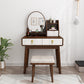 Modern 15.74" Wide Solid Wood Table Makeup Vanity with Mirror and Drawers