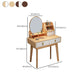 Modern 15.74" Wide Solid Wood Table Makeup Vanity with Mirror and Drawers