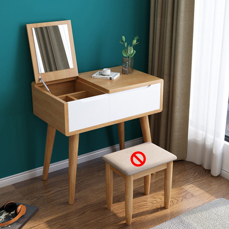 Specchio trucco in legno in legno vanità camera da letto tostata