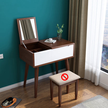 Specchio trucco in legno in legno vanità camera da letto tostata