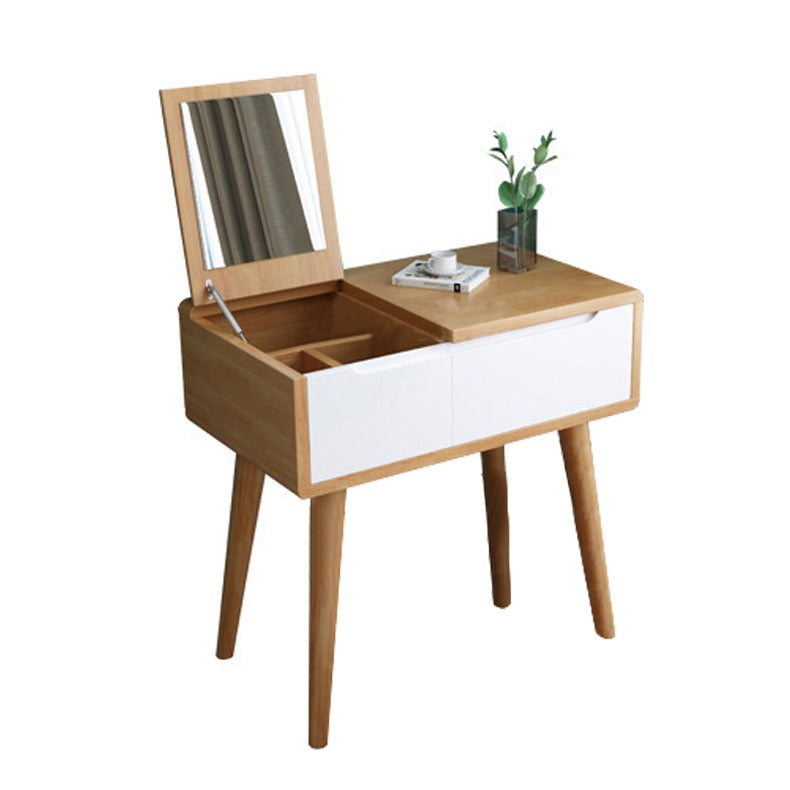 Specchio trucco in legno in legno vanità camera da letto tostata