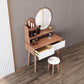 Comò in legno massiccio scandinavo vanità set con sgabelli e 2 cassetti