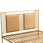 Glam-bed met rechthoek open frame hoofdeinde en voetbord in ijzer