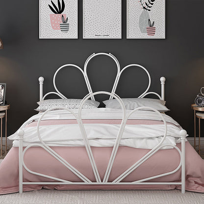 Metal High Open-Frame Bed Contemporary Wire-Grid Simple Bed Frame