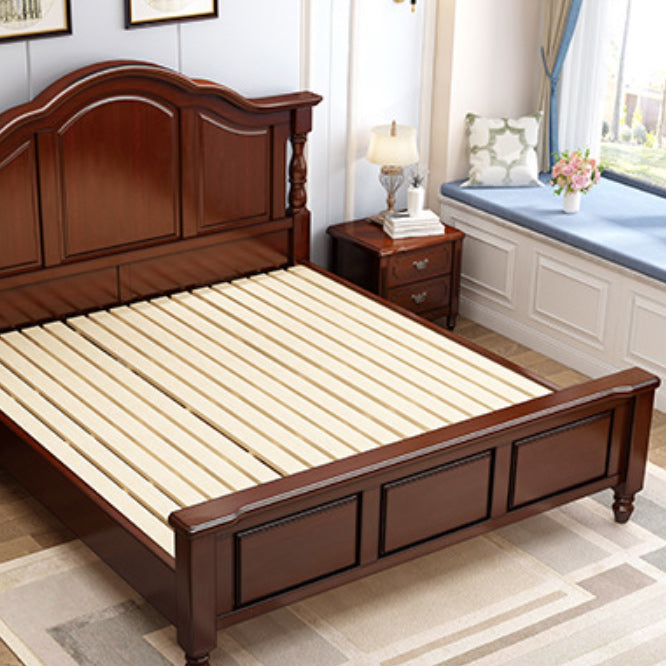 Victorian Camelback Wood Panel Bed 54.3-inch H Bed Frame with Headboard