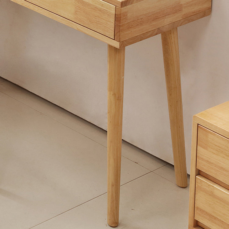 Scandinavische houten ijdelheid set flip-top make-upkapidaal met 4 laden