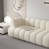 White Contemporary Seating Tuxedo Arm Sofa Sewn Pillow Back for Living Room