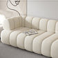 White Contemporary Seating Tuxedo Arm Sofa Sewn Pillow Back for Living Room