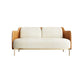 Modern Single Cushion Seat Sofa Sewn Pillow Back Leather Sofa
