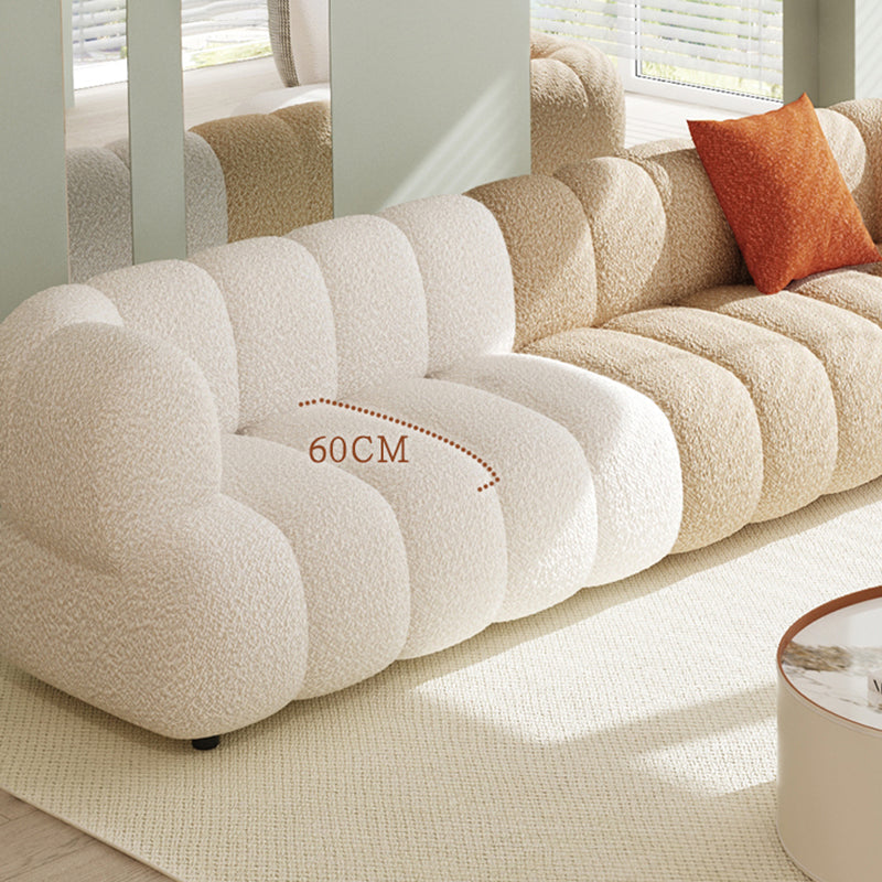 Asiento de brazo de esmoquin de sofa estándar de almohada de almohada cosida en blanco y caqui